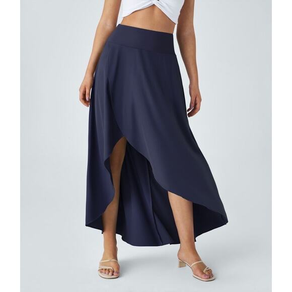 Halara Breezeful High Waisted High Low Ruffle Flowy Midi Quick Dry Skirt XL New - Picture 16 of 16